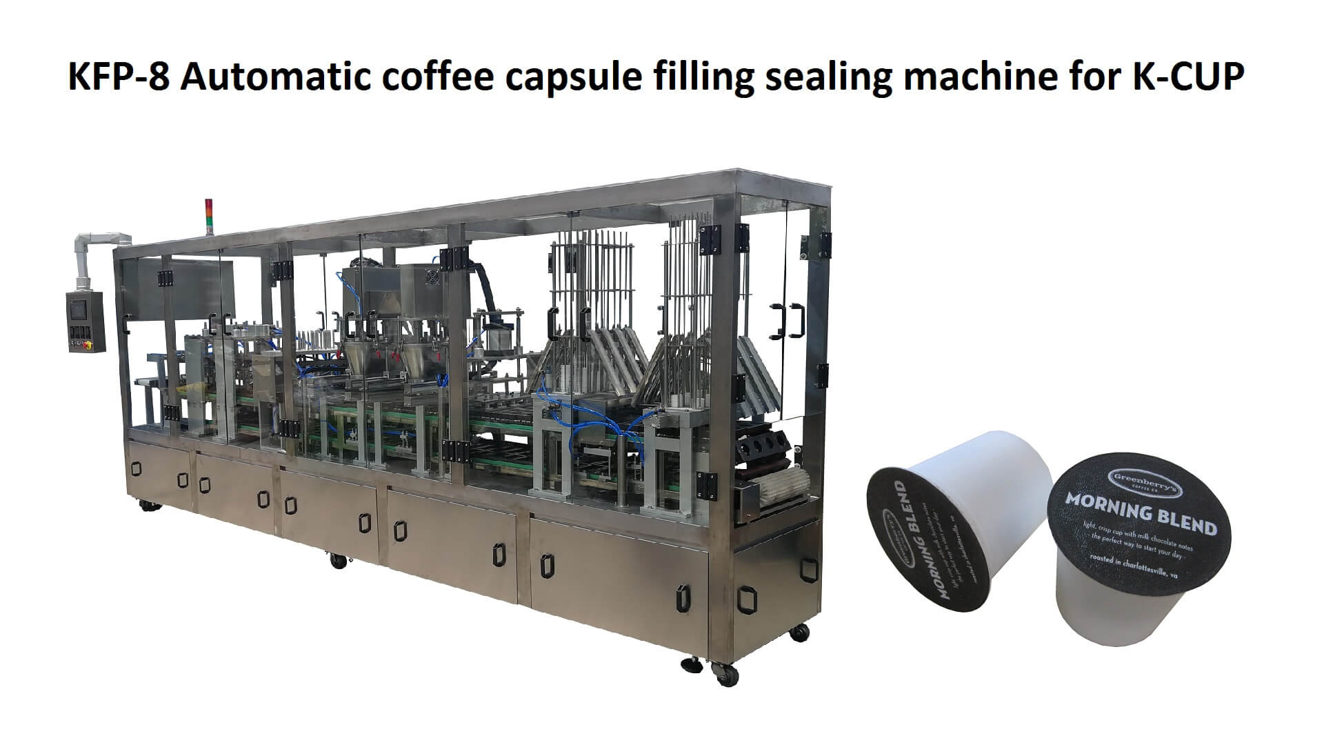 july 2, 2019,kfp-8 automatic k-cup coffee capsule filling and sealing machine